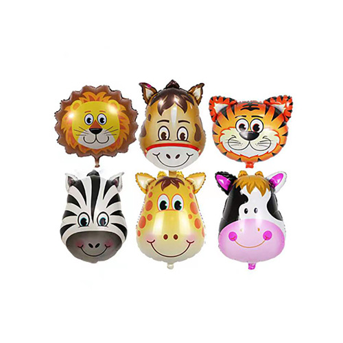 factory direct cartoon animal head aluminum film balloon lion tiger cow donkey head and other aluminum foil balloons