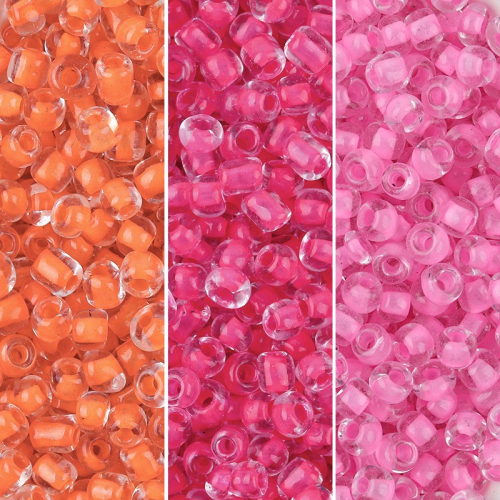 Transparent Dyed Core Glass Beads 4mm Color Dyed Core Rice Beads Loose Beads DIY Hand Bead String Jewelry Accessories