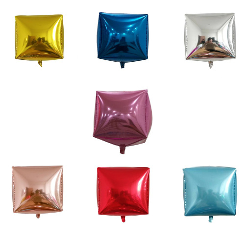 new 22-inch three-dimensional square ball aluminum film balloon can be hung birthday party decoration shopping mall event layout