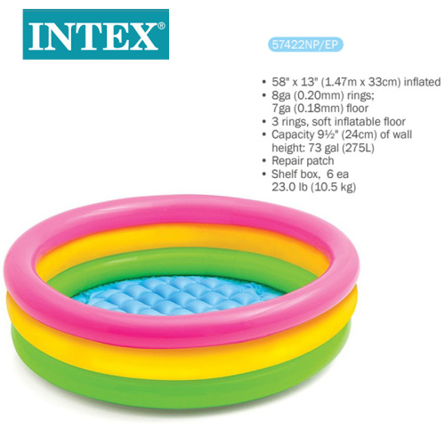 intex57422 fluorescent three-ring inflatable toy inflatable pool children‘s family ocean ball pool baby paddling pool