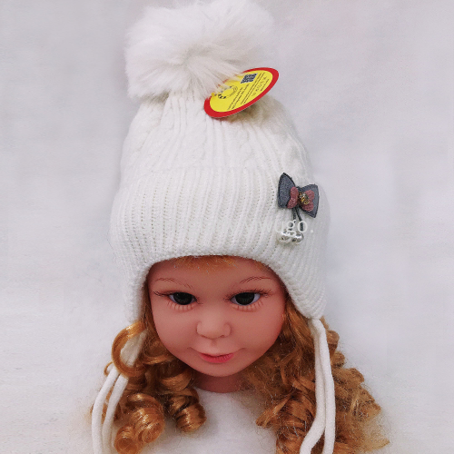 Spring Lady Core-Spun Yarn Boys and Girls Wool Warm Cute Children‘s Hat Baby Knitted Windproof Pullover Hat