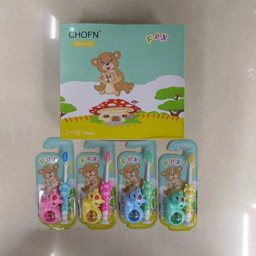 Jiezhiyuan Chofn515 Children Harness Fox Toy Foreign Trade English Children Soft-Bristle Toothbrush