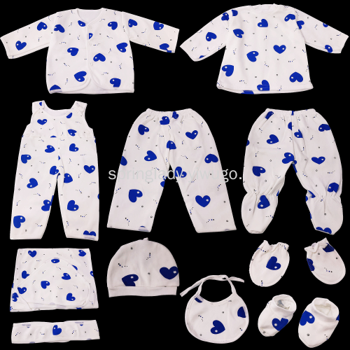 Spring Lady Milk Silk Clothes for Babies Newborn Baby Clothes Suit Baby and Infant 11-Piece Set