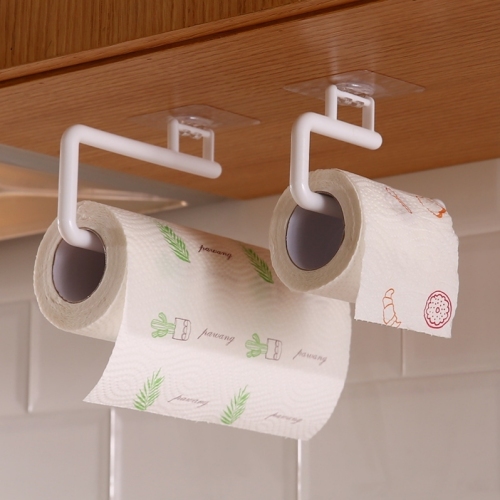 Punch-Free Kitchen Special Tissue Holder Roll Paper Holder Rack Plastic Wrap Storage Rack Toilet Paper Hook Rag Holder