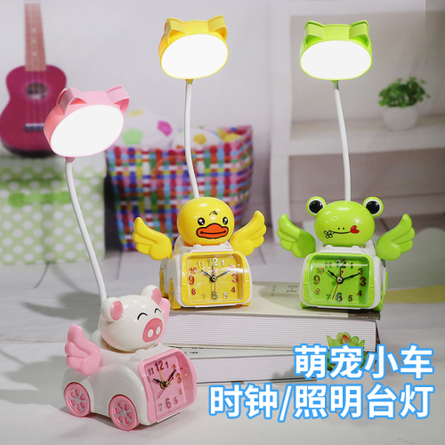 Factory Direct Angel Wings Creative Multi-Functional Beauty Light Strip alarm Clock USB Rechargeable Cartoon Desk Lamp