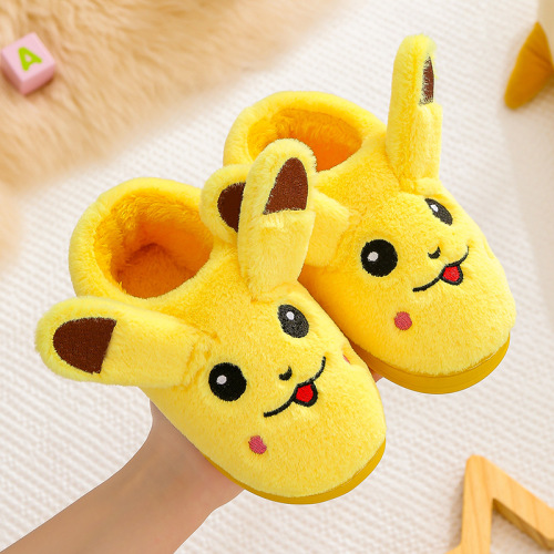 children‘s cotton slippers cartoon cute boys and girls bag heel winter warm non-slip size children‘s shoes indoor home shoes