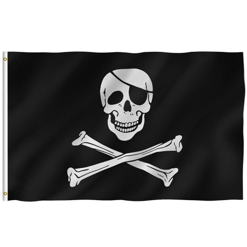 Pirates Flag Polyester 90 * 150cm Jolly Roger Double Bone a Skull and Crossbones Pirate Flag