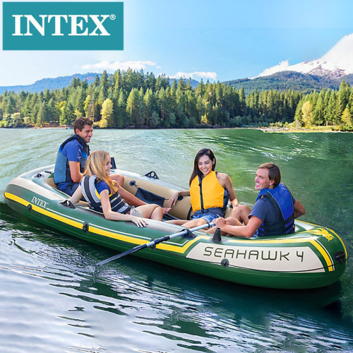 intex 68351 seahawk four-person inflatable boat a pneumatic boat inflatable boat kayak inflatable toy fishing boat