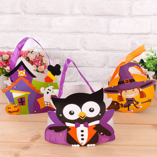 New Halloween Decoration Children‘s Candy Bag Cute Small Gift Creative Paper Bag Kindergarten Baby Handbag