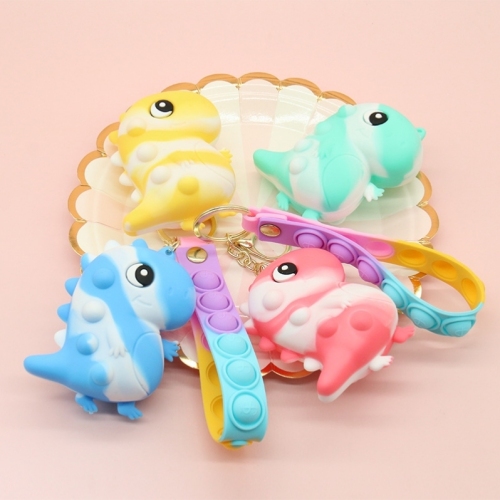 Infant Light-Emitting Silicone Toy Squeeze Hole Comfort Toy Children Bag Accessories Decompression Small Toy Carrying Strap