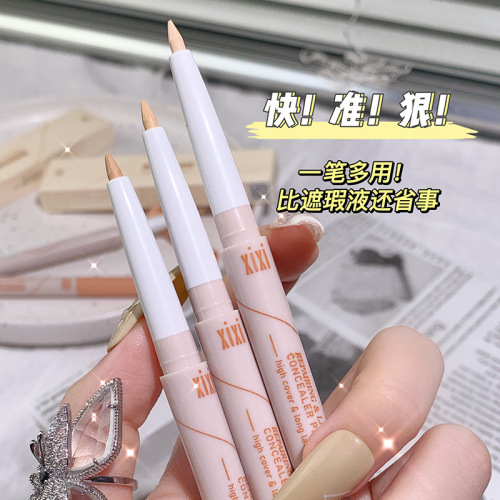 Xixi Facial Makeup Concealer Pen Cover Face Spots Acne Marks Dark Circles and Tears Groove Long Lasting Waterproof Smear-Proof Makeup