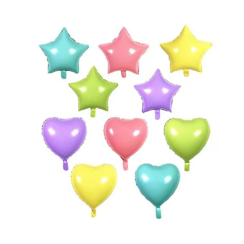 Factory Direct 18-Inch Macaron Color Five-Pointed Star Peach Heart Love aluminum Balloon Wedding Birthday Party