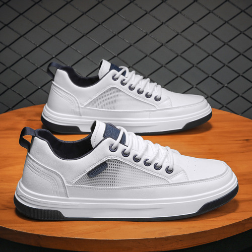 2022 new low-top white shoes summer leisure sports fashion simple color matching board shoes lace-up spot men‘s shoes