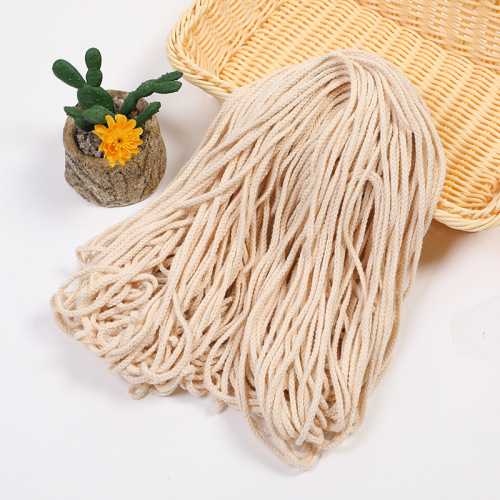 Factory Direct Supply Multi-Specification Natural White Cotton Rope Pants Belt Shoelace Clothing Clothing Textile Accessories Spot Supply Customization