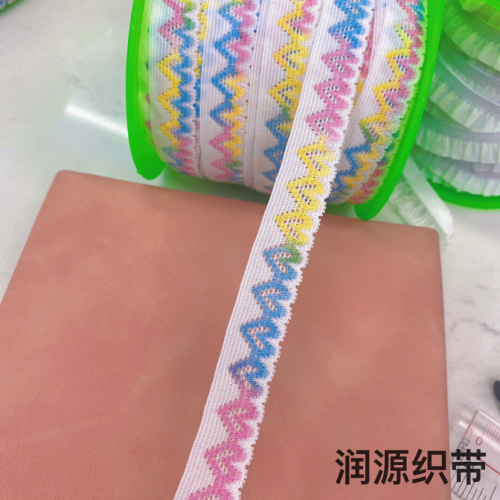 1.6cm color macron needle embroidery elastic band clothing accessories