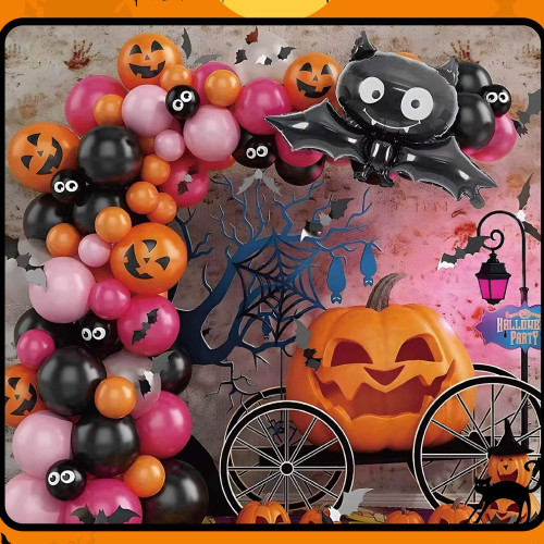 halloween balloon set skull balloon bat wall sticker pumpkin decoration ghost festival party decoration
