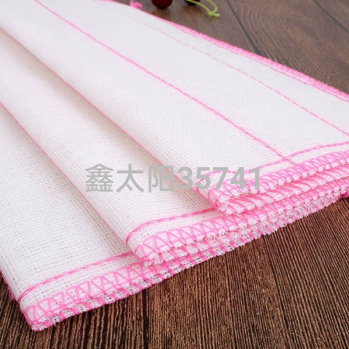 dish towel bamboo fiber cloth thickened 5-layer cotton yarn dishcloth absorbent scouring pad wholesale white dishwashing factory