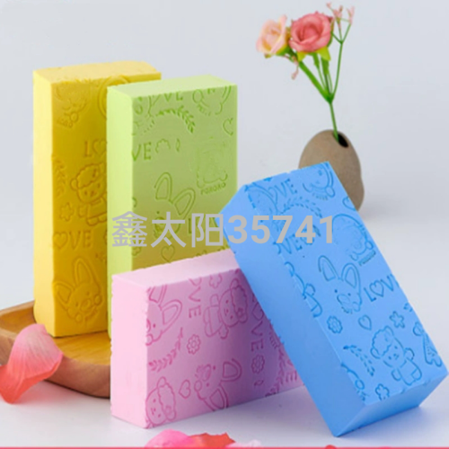 new cartoon bath sponge high density printed children‘s rub-free bath towel rub gray artifact embossed sponge block