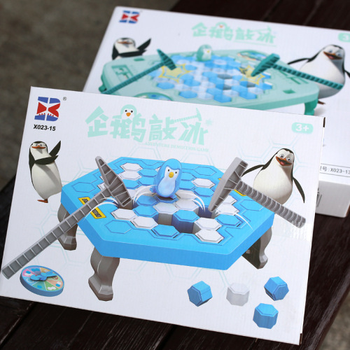 2020 new product rescue penguin ice breaking platform beating penguin building blocks toy parent-child interaction educational desktop game