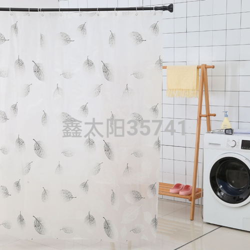 new leaf peva plastic shower curtain thickened high-grade environmental protection waterproof mildew-proof and copper buckle bathroom toilet partition