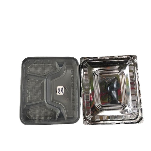 Four-Grid Disposable Lunch Box Wholesale Take-out Meal Delivery to-Go Box Transparency Cover Pp Fast Food Box Supply RS-1672