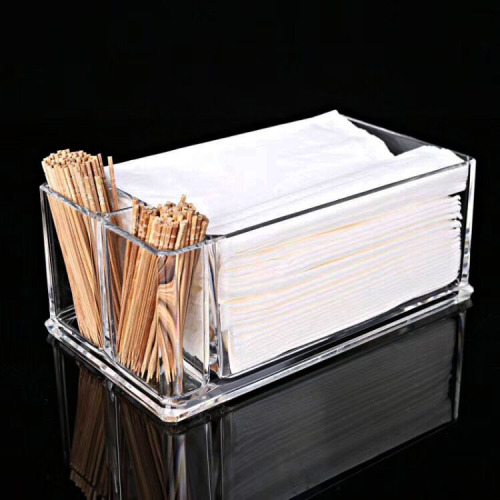 high-grade transparent acrylic tissue holder fashion toothpick tissue storage seat desktop display stand supply rs-6193