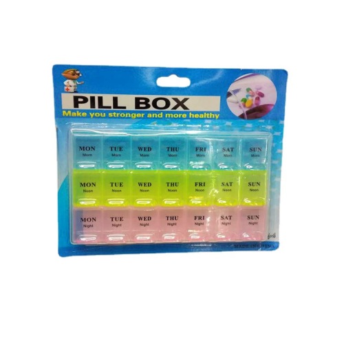 Blister Card Pack 7-Day Pill Box Household Sub-Package Storage Pill Box Transparent One-Week Pill Box RS-600030