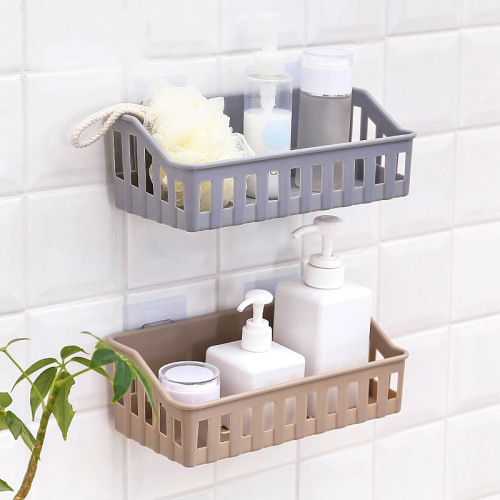 bathroom washstand wall-mounted bathroom storage rack punch-free seamless wall-mounted storage bath toilet storage basket