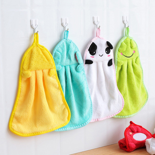 wholesale children‘s hand towel cartoon hanging cleaning towel dish towel thickened absorbent rag