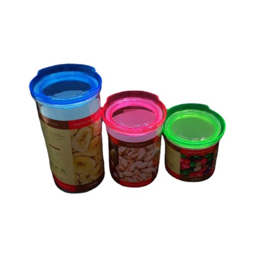 transparent pneumatic sealed cans dry fried goods candy sealed cans round storage organizer preservation tube rs-1545