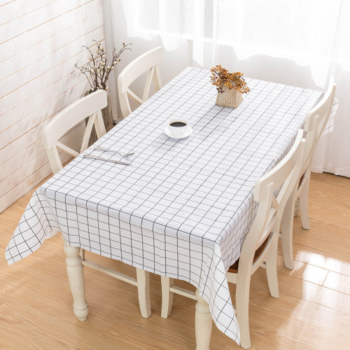 PEVA Tablecloth Waterproof Oil-Proof Disposable Ins Plaid Cloth Little Fresh Table Cloth Square Rectangular Tablecloth
