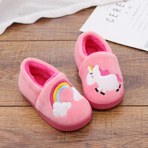 2022 autumn and winter new children‘s home bag heel cotton shoes cartoon car swan boys and girls warm 1-8 years old cotton slippers