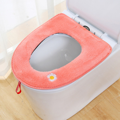 2024 new little daisy universal toilet pad household waterproof portable adhesive buckle warm toilet seat cover
