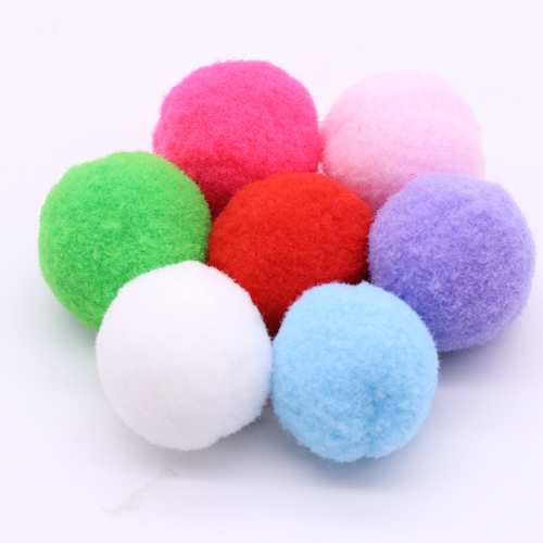 3cm High Elastic Fur Ball Polyester Small Fur Ball Color Pompons Handmade DIY Clothing Hat Accessories