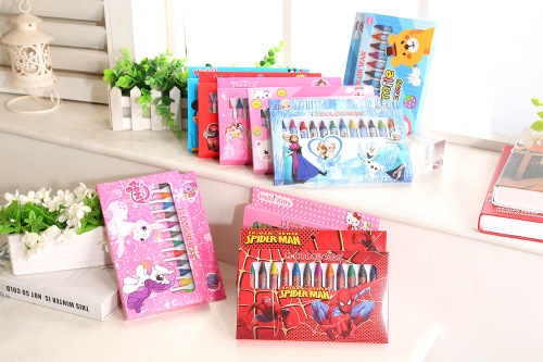 New Cartoon 12-Color Large Crayon Children‘s Stationery Set Primary School Student Art Painting School Supplies