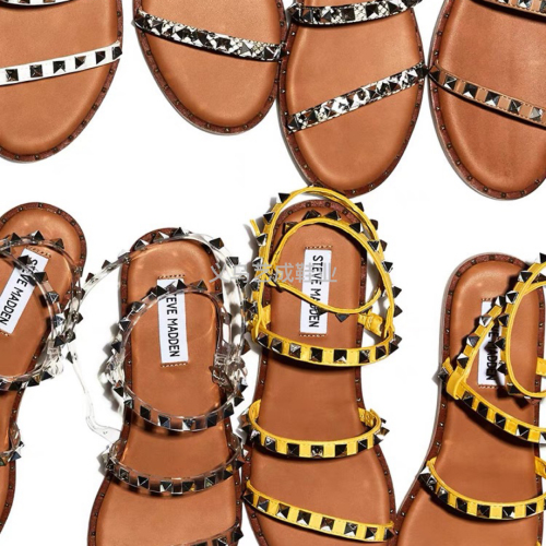 new nail women‘s sandals， women‘s outdoor flat sandals， diamond edge sandals