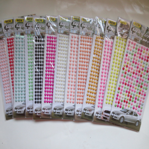 Factory Wholesale Short 260 6mm Pearl Stickers Acrylic Sticker Car Diamond Stickers