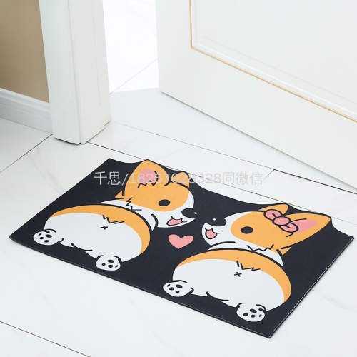 qiansi seamless 3d printing animal printing mat non-slip mat carpet foot mat door mat printing opposite sex animal pad