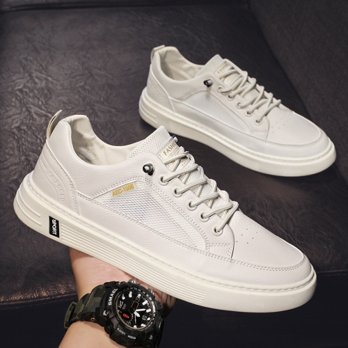 2022 Summer New Men‘s Shoes White Shoes Men‘s Breathable Simple White Board Shoes Slip-on Youth Korean Fashion Shoes