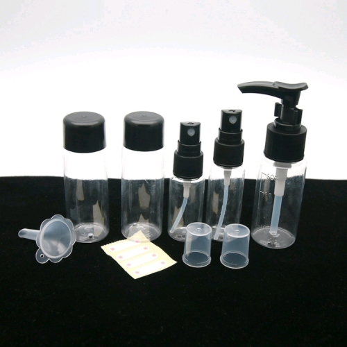 Black Suit Skin Care Sub-Bottle Portable Travel Sample Size Bottle Lotion Bottle Spray Bottle round Cover Bottle 