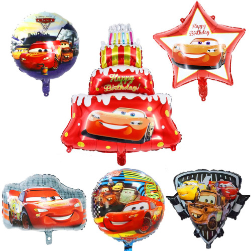 Factory Direct Sales Disney Authorized Racing Car Story Lightning Mcqueen Children‘s Birthday Decorative Aluminium Film Ball