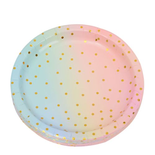 Spot Birthday Party Paper Pallet One-Time Paper Plate 7-Inch 9-Inch Color Disc Coated Colorful Gold Dot Plate