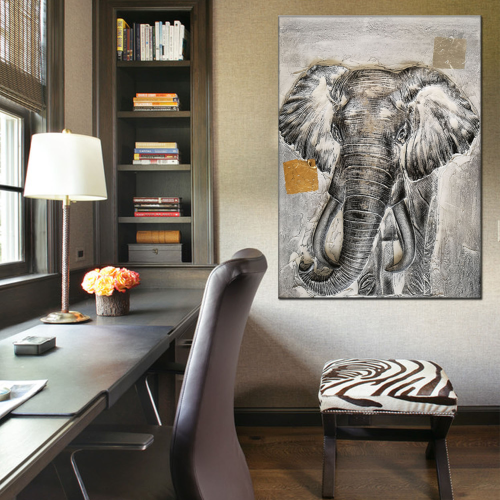 lucky elephant decorative painting elephant oil painting stereograph spray painting frameless painting large quantity can be discounted various styles patinting