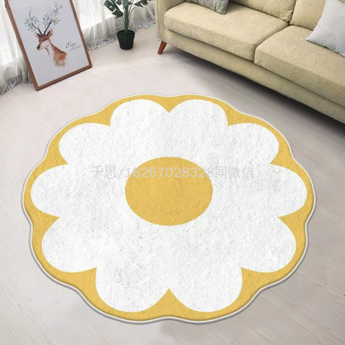 qiansi cashmere-like living room carpet wholesale children‘s room floor mat cartoon bedroom bedside blanket round foot mat non-slip mat