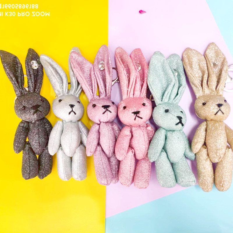 cute keychain gifts bag hang accessories mobile rabbit cloth详情18