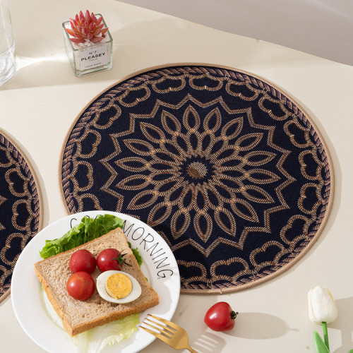 mandala texture ceramic household insulation pad pot mat nordic style placemat oil-proof retro western food mat bowl mat