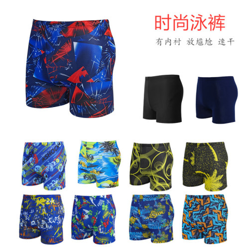 new men‘s swimming trunks swimming pool hot spring bath large amount of color with drawstring inside large sizes availiable beach men‘s swimsuit