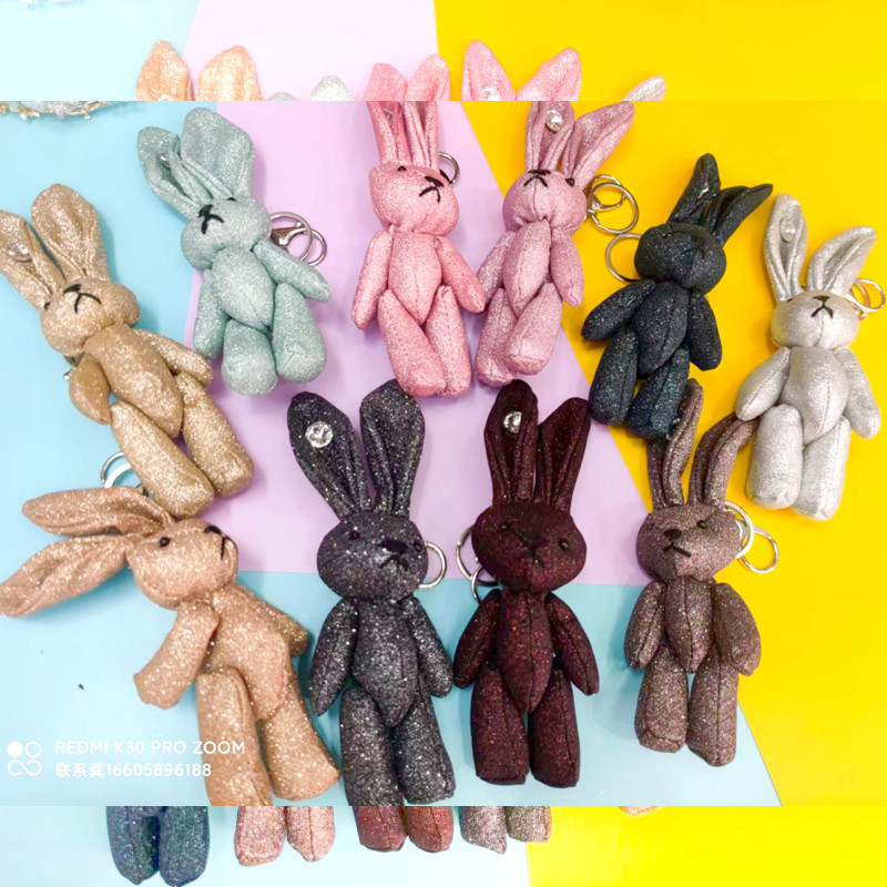 cute keychain gifts bag hang accessories mobile rabbit cloth详情21