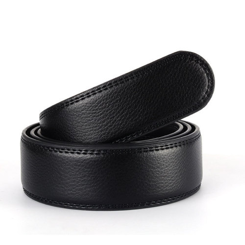 spot men‘s leather headless belt blue automatic buckle black belt two-layer cowhide belt white belt