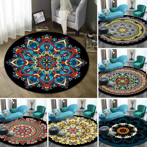 Ethnic Style Retro Mandala round Carpet Nordic Balcony Coffee Table Hanging Basket Living Room Bedroom Bedside Mats Chair